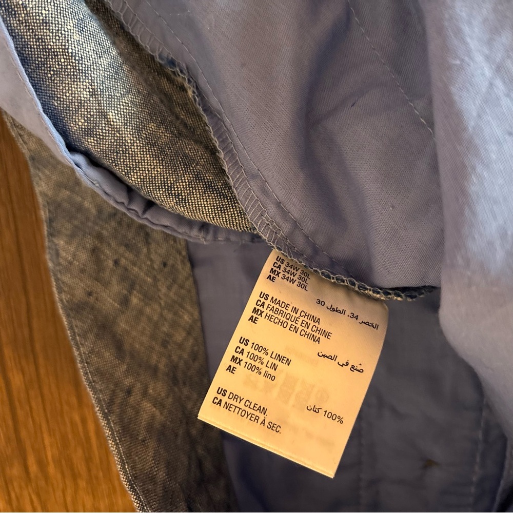 Tasso Elba men’s linen pants size waist 34 x30 - Picture 5 of 5